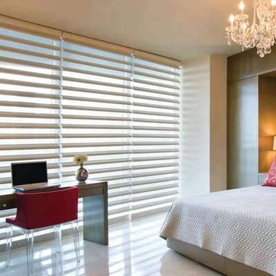 Shangrila Fabric Polyester Roller Blinds with Valance ダブルレイヤー マニュアルオープンタイプ